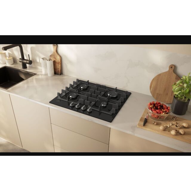 Neff T26NKP4S0 N 50, Gas hob, 60 cm, Tempered glass, Black