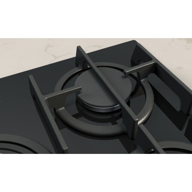 Neff T27PIQ4S0 75cm Black Tempered Glass, 5 burner, 4.0kW Wok burner, Optimised FlameSelect, 5 Dishw