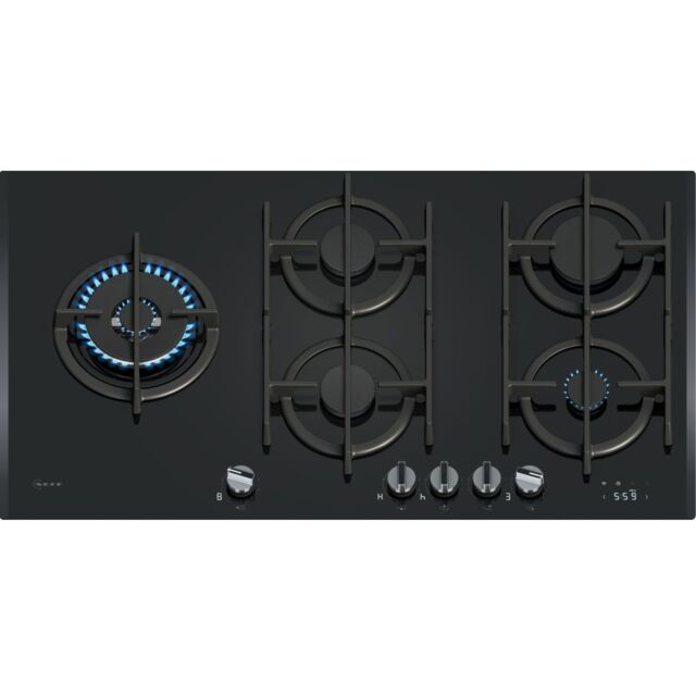 Neff T29RHS4S0 N 90, Gas hob, 90 cm, Tempered glass, Black