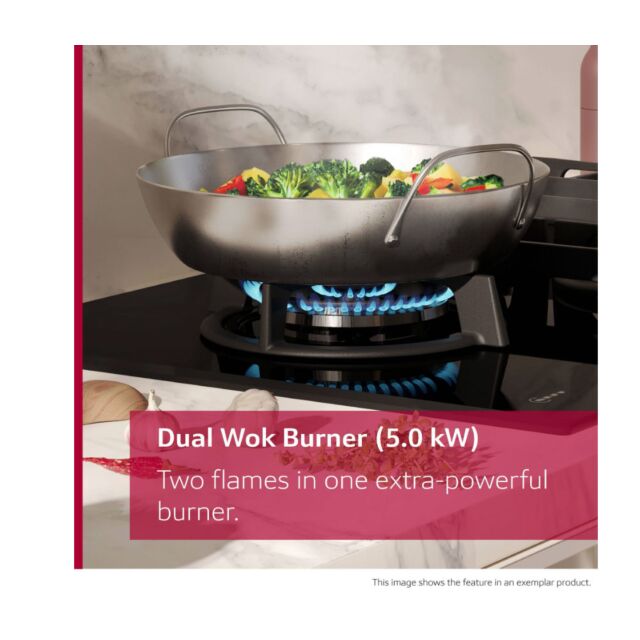 Neff T29RHS4S0 N 90, Gas hob, 90 cm, Tempered glass, Black