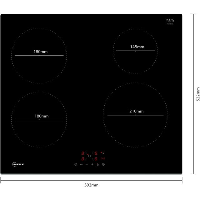 Neff T36FBE1L0 N 30, Induction hob, 60 cm, Black