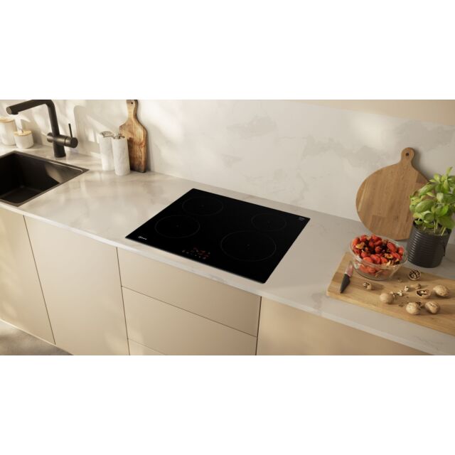 Neff T36FBE1L0G 60cm Induction Hob, Touch Control, 4 zones, Front Bevel, Plug and Play with GB plug