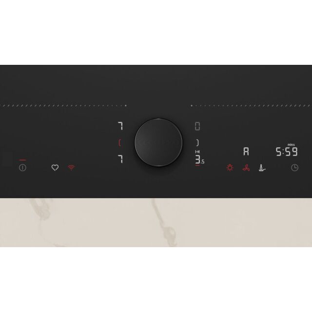 Neff T66NUX4A0 60cm Flex Induction Hob, Matt Black Design glass, Red/White Display, Anthracite Grey 