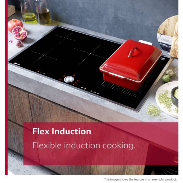 Neff T66NUX4A0 60cm Flex Induction Hob, Matt Black Design glass, Red/White Display, Anthracite Grey 