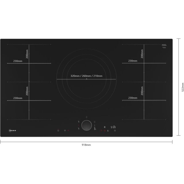Neff T69FUV4L0 N 90, Induction hob, 90 cm, Black