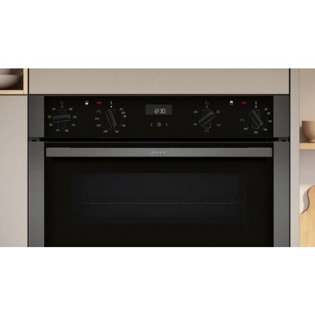 Neff U1ACE2AG3B 59.4cm Built In Electric Double Oven - Graphite Grey