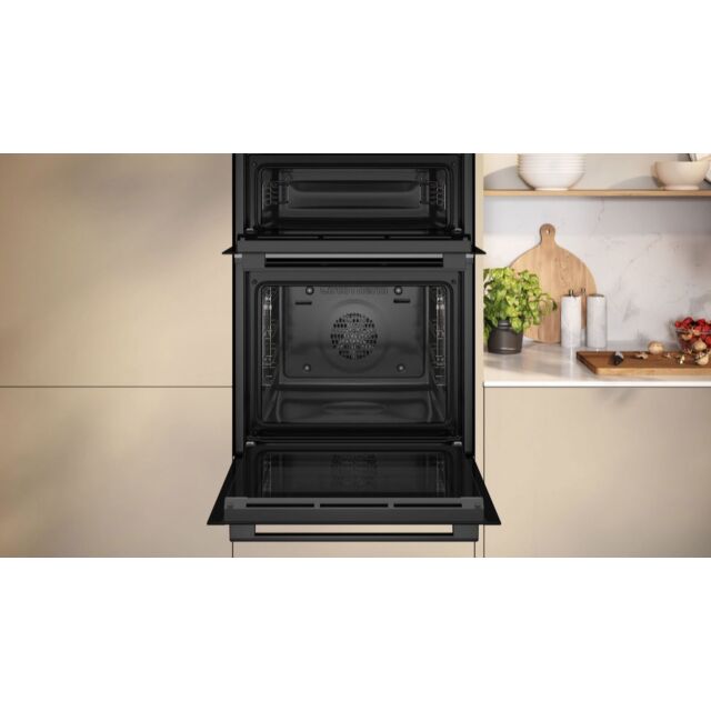 Neff U1ACE2AG3B 59.4cm Built In Electric Double Oven - Graphite Grey