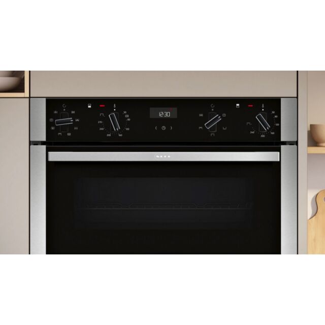Neff U1ACE2AN3B 59.4Cm Built In Electric Double Oven - Stainless Steel