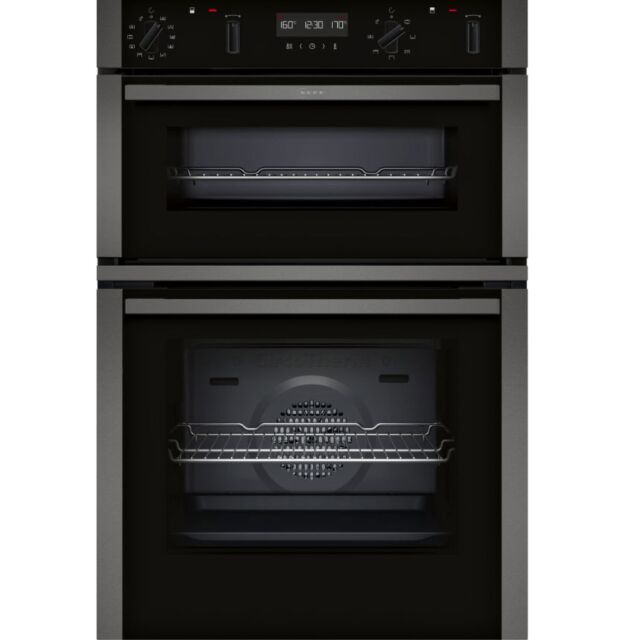 Neff U2ACH7AG7B CircoTherm Main oven, 8 functions, 2nd oven 4 functions. Electronic, LCD display and