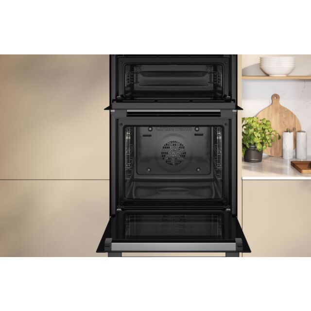 Neff U2ACH7AG7B CircoTherm Main oven, 8 functions, 2nd oven 4 functions. Electronic, LCD display and