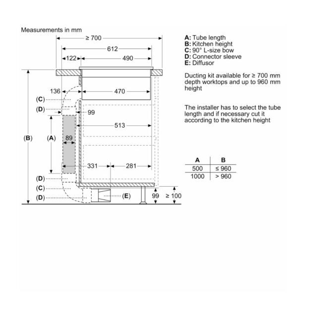 Neff V68FUX4L0 80Cm N 90, Induction hob with integrated ventilation system, 80 cm, surface mount without frame