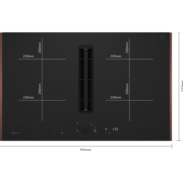 Neff V68YYX4B0 HOB N 90, Induction hob with integrated ventilation system, 80 cm, Matt black