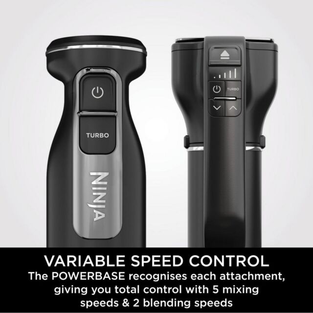 Ninja CI100UK Foodi 3-In-1 Hand Blender, Mixer & Chopper - Black