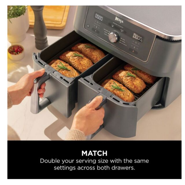 Ninja DZ400UK 9.5 Litre Max 6-In-1 Dual Zone Air Fryer - Gun Metal Grey