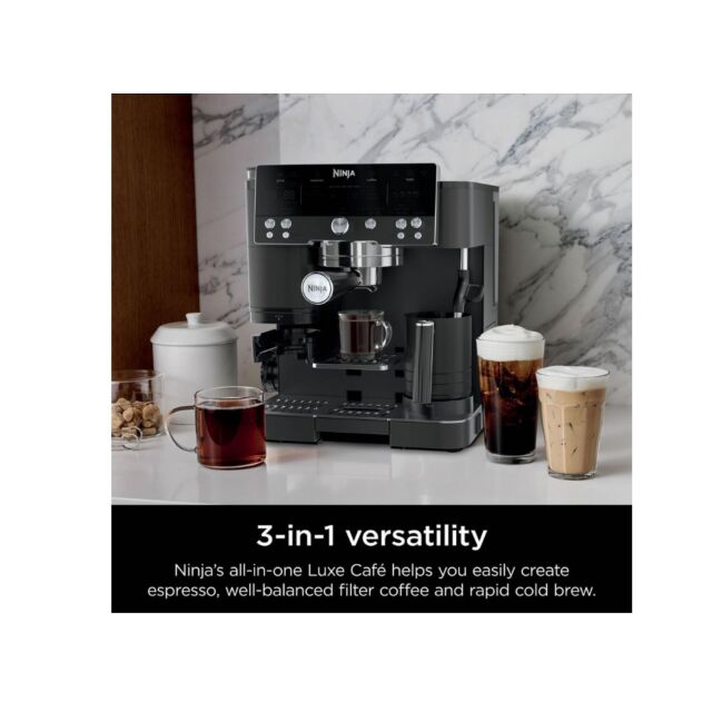 Ninja ES601UKBK Ninja Luxe Caf? Premier Espresso Machine - Midnight Black