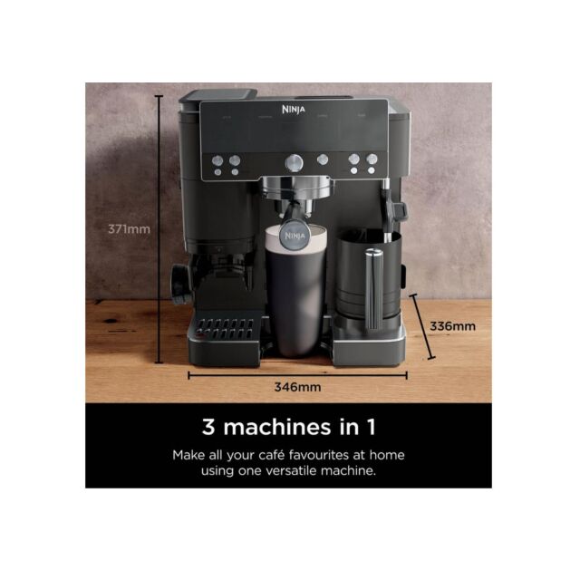 Ninja ES601UKBK Ninja Luxe Caf? Premier Espresso Machine - Midnight Black