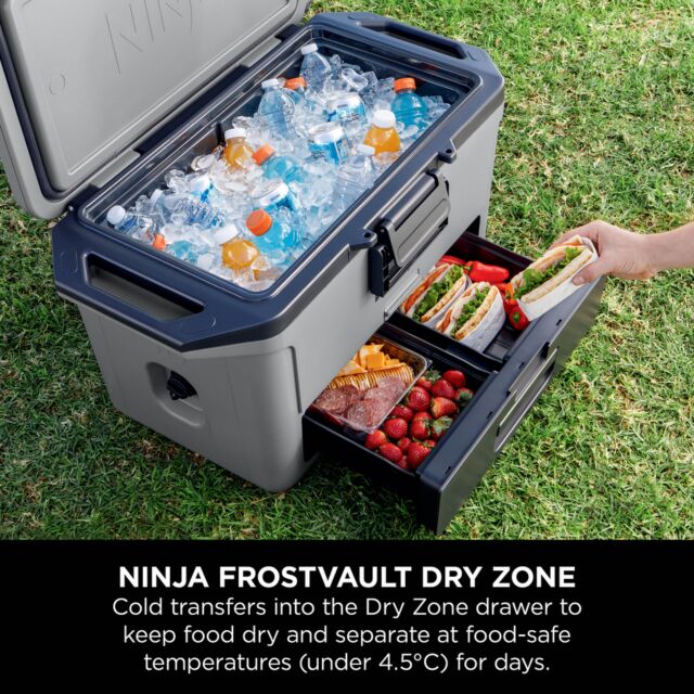 Ninja FB151UKGY Frostvault 50Qt/47L Hard Cooler With Dry Zone - Slate Grey