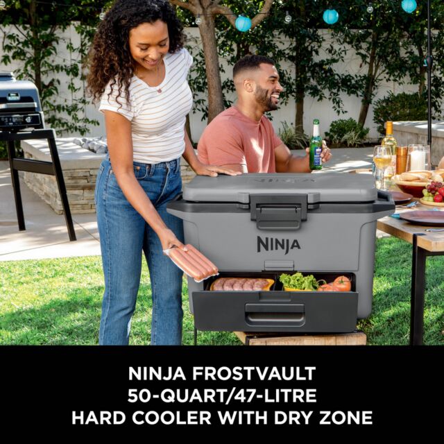 Ninja FB151UKGY Frostvault 50Qt/47L Hard Cooler With Dry Zone - Slate Grey