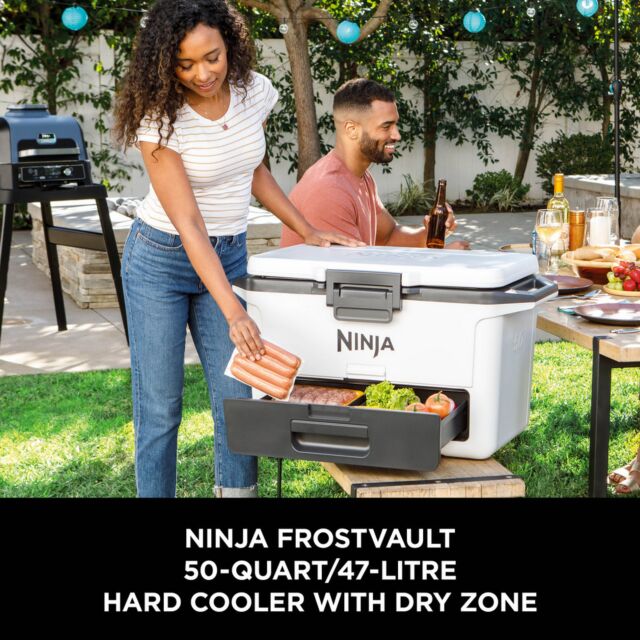 Ninja FB151UKWH Frostvault 50Qt/47L Hard Cooler With Dry Zone - Cloud White