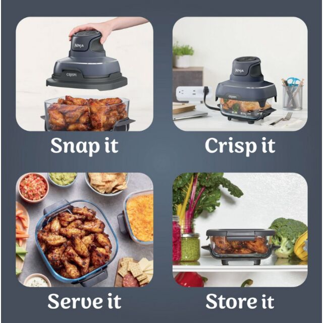 Ninja FN101UKGY CRISPi 4-in-1 Portable Air Fryer - Cyberspace Blue