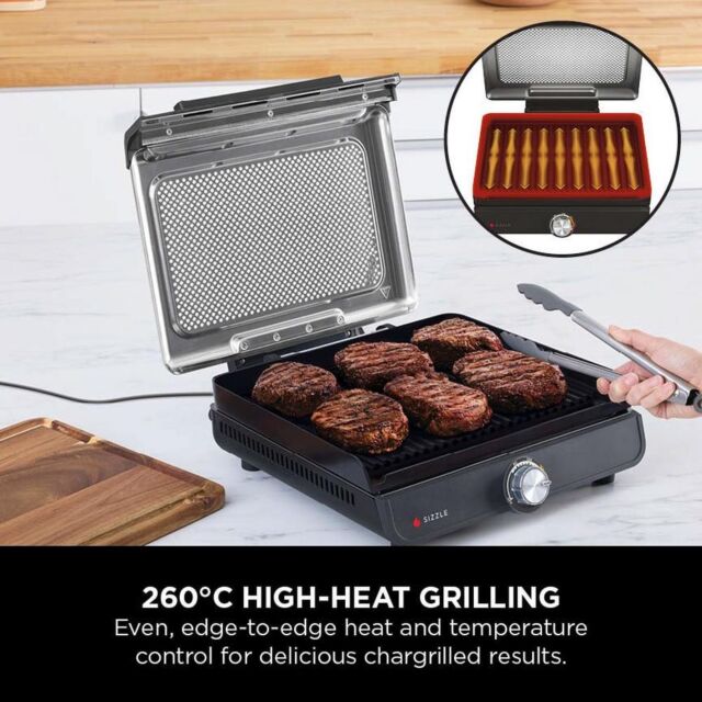 Ninja GR101UK Ninja Sizzle Grill + Flat Plate - Black