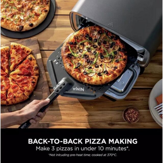 Ninja MO203UK Artisan Outdoor Pizza & Air Fry Oven With Cover - Grey