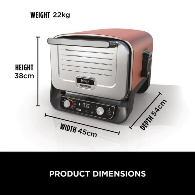 Ninja OO101UK Ninja Woodfire Electric Outdoor Oven - Terracotta/Steel