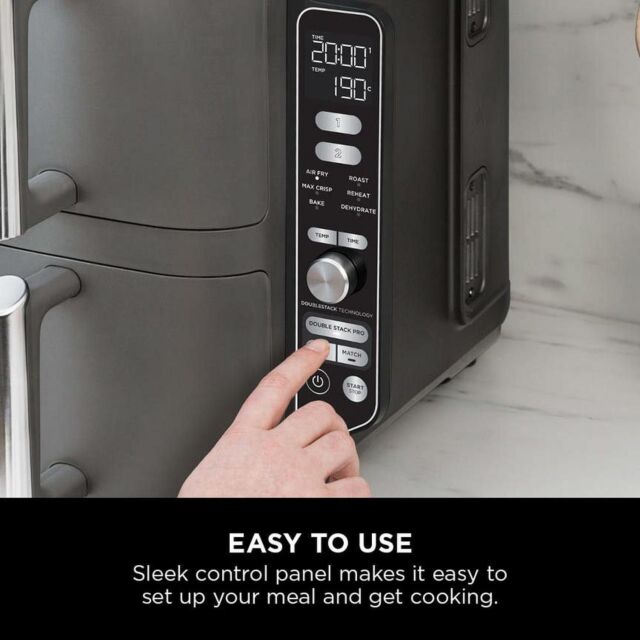 Ninja SL400UK Double Stack Xl 2-Drawer 9.5L Air Fryer - Grey
