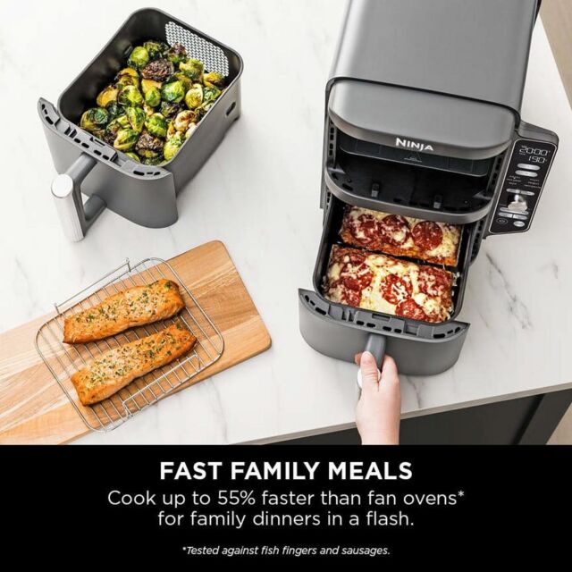 Ninja SL400UK Double Stack Xl 2-Drawer 9.5L Air Fryer - Grey