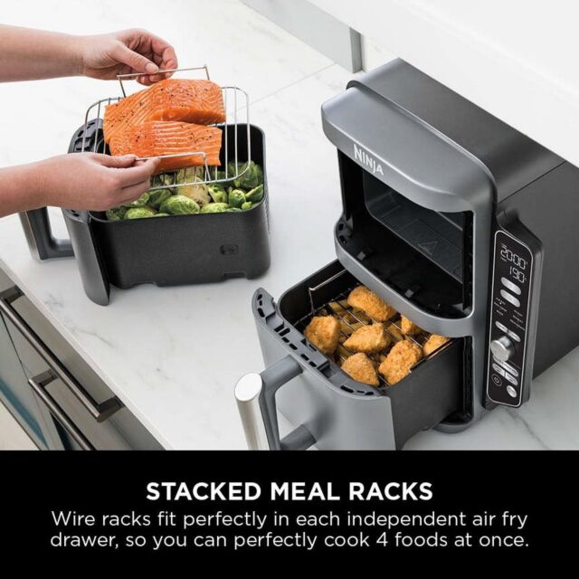 Ninja SL400UK Double Stack Xl 2-Drawer 9.5L Air Fryer - Grey