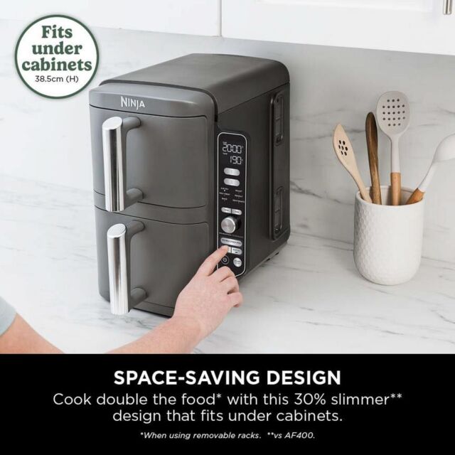 Ninja SL400UK Double Stack Xl 2-Drawer 9.5L Air Fryer - Grey