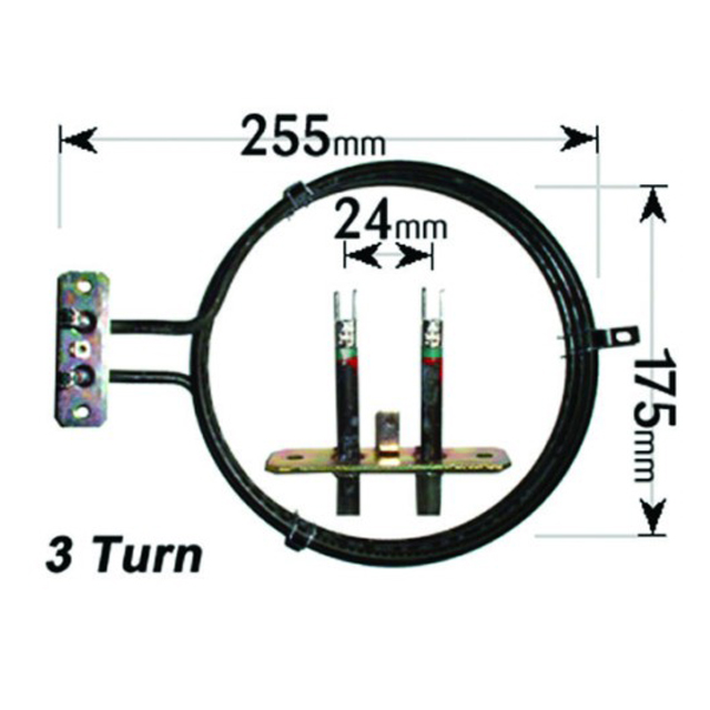 Zanussi Cooker Fan Oven Element 3 Turn 2500W ELE6336