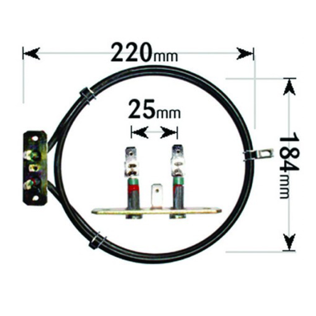 Cooker Fan Oven Element Indesit, Whirlpool, Smeg 2 Turn ELE6256