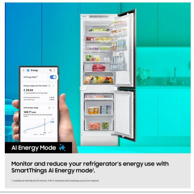 Samsung BRB70F26DES0EU 54Cm 70/30 Integrated Frost Free Fridge Freezer - White