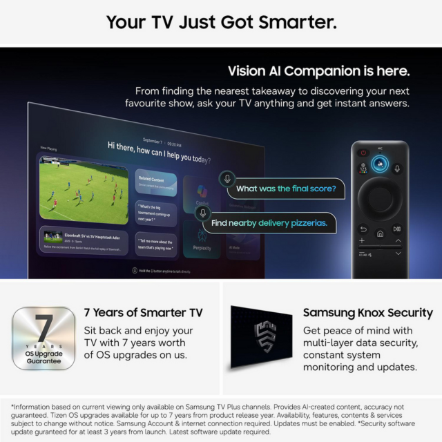 Samsung QE55S95HFTXXU 55inch OLED Smart TV with AI Processor