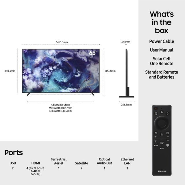 Samsung QE65QN900FTXXU 65inch 8K Neo QLED Glare Free TV with 8K AI Upscaling & Dolby Atmos?