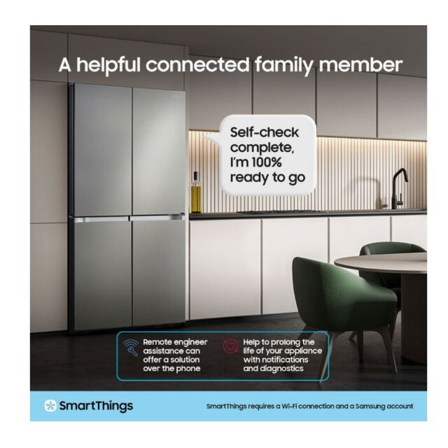 Samsung RS70F64KEFEU 91Cm Side By Side American Fridge Freezer - Black