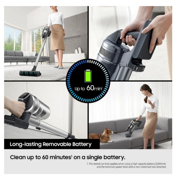 Samsung VS20B75AGR1/EU Jet 75E Pet Cordless Vacuum Cleaner - 60 Minutes Run Time - Mint