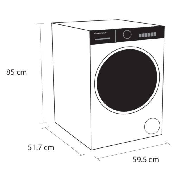 Schonhaus WMSF01814AW 8Kg 1400 Spin Washing Machine - White