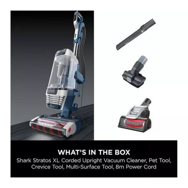 Shark AZ3000UKT Shark Stratos Xl Anti Hair Wrap Plus Anti-Odour Upright Vacuum - Navy Blue