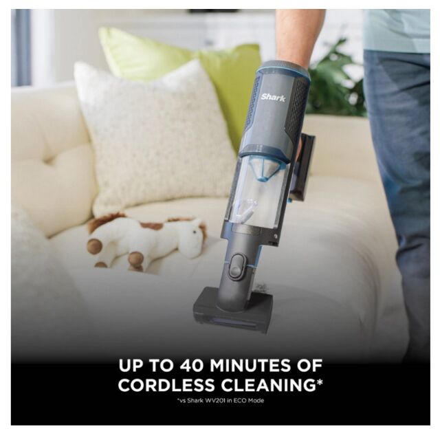 Shark BH102UK PowerBoost Pet Handheld Vacuum - 40 Minutes Run Time - Charcoal with Blue