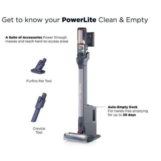Shark BU3621UKT Cordless Stick Vacuum Cleaner - 40 Minutes Run Time - Glacier Blue