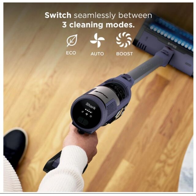 Shark BU3621UKT Cordless Stick Vacuum Cleaner - 40 Minutes Run Time - Glacier Blue