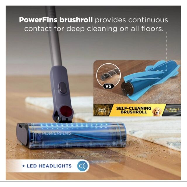 Shark BU3621UKT Cordless Stick Vacuum Cleaner - 40 Minutes Run Time - Glacier Blue