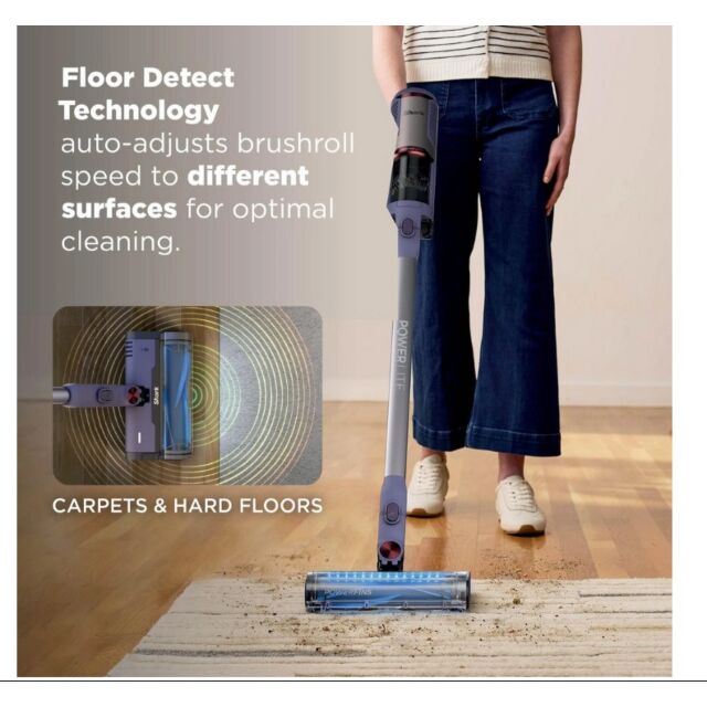 Shark BU3621UKT Cordless Stick Vacuum Cleaner - 40 Minutes Run Time - Glacier Blue