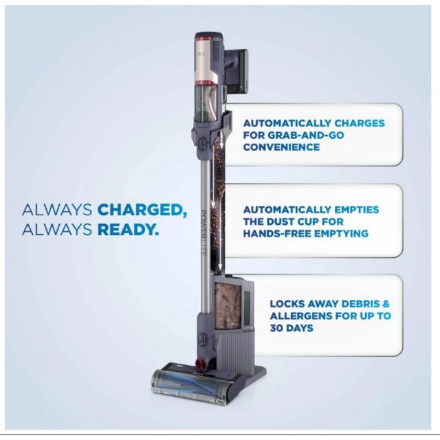 Shark BU3621UKT Cordless Stick Vacuum Cleaner - 40 Minutes Run Time - Glacier Blue