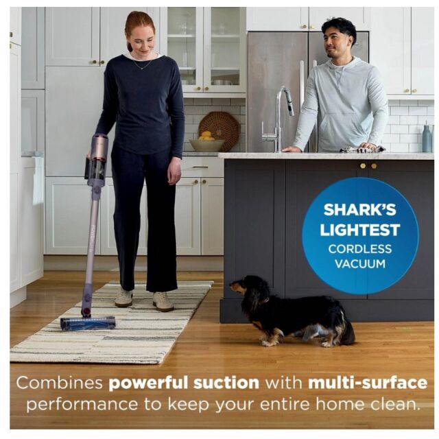Shark BU3621UKT Cordless Stick Vacuum Cleaner - 40 Minutes Run Time - Glacier Blue