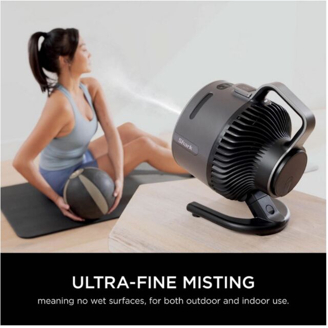 Shark FA050UK 307FA050UK FlexBreeze HydroGo outdoors & indoors misting Fan - Cool Grey, Charcoal