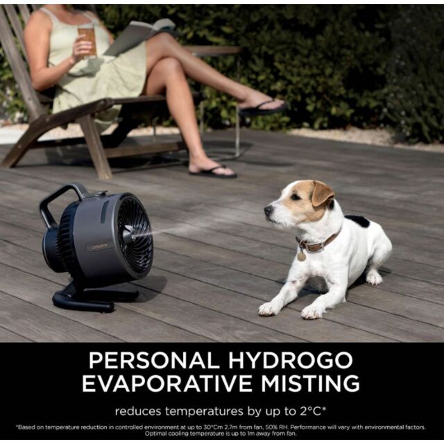 Shark FA050UK 307FA050UK FlexBreeze HydroGo outdoors & indoors misting Fan - Cool Grey, Charcoal
