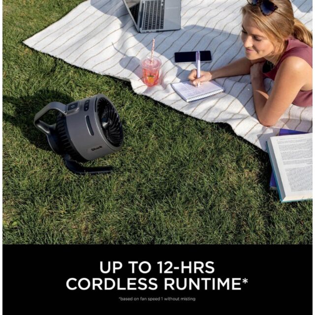 Shark FA050UK 307FA050UK FlexBreeze HydroGo outdoors & indoors misting Fan - Cool Grey, Charcoal